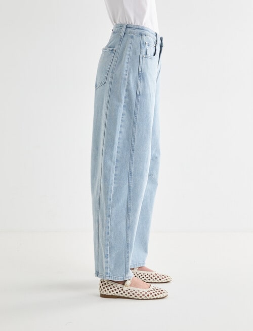 Denim Republic Barrel Leg Jean, Light Blue product photo View 05 L