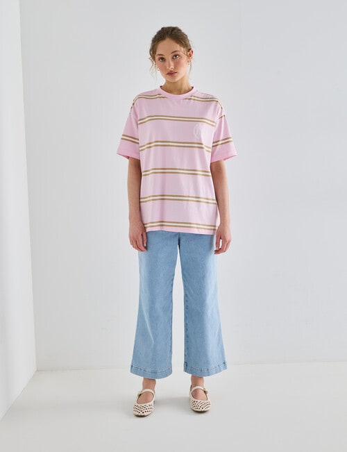Denim Republic Patch Pocket Wide Leg Crop Jeans, Light Blue product photo View 03 L