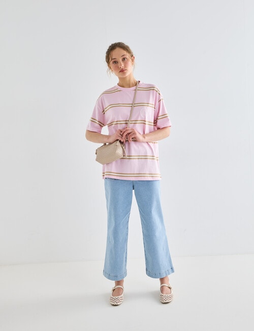 Denim Republic Patch Pocket Wide Leg Crop Jeans, Light Blue product photo View 06 L