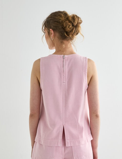 Denim Republic Sleeveless Top, Pink product photo View 02 L