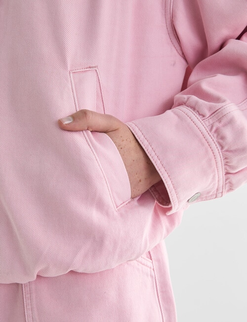Denim Republic Funnel Neck Jacket, Pink product photo View 08 L