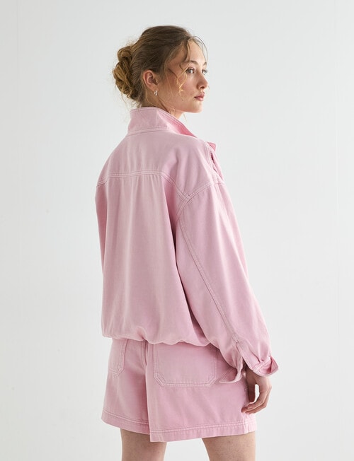 Denim Republic Funnel Neck Jacket, Pink product photo View 09 L