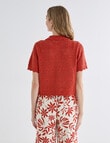 Zest Crochet Short Sleeve Top, Terracotta product photo View 02 S