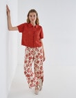 Zest Crochet Short Sleeve Top, Terracotta product photo View 03 S