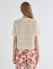 Zest Crochet Short Sleeve Top, Cream product photo View 02 S