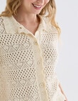 Zest Crochet Short Sleeve Top, Cream product photo View 04 S