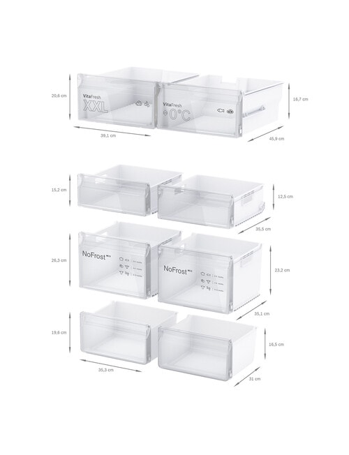 Bosch 605L Series 4 Multi Door Fridge Freezer, KFN96VPEA product photo View 05 L