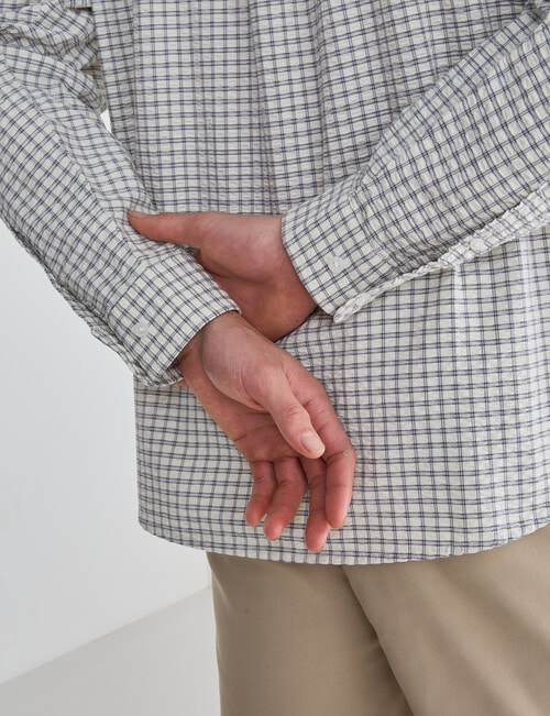 Gasoline Check Long Sleeve Shirt, Bone product photo View 06 L