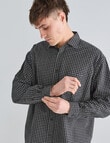 Gasoline Check Long Sleeve Shirt, Black product photo