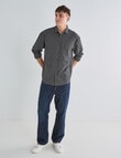 Gasoline Check Long Sleeve Shirt, Black product photo View 03 S