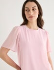 Oliver Black Short Sleeve Double Layer Knit & Woven, Pink Mist product photo