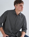 Gasoline Check Long Sleeve Shirt, Black product photo View 04 S