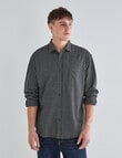 Gasoline Check Long Sleeve Shirt, Black product photo View 07 S