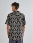 Gasoline Paisley Short Sleeve Shirt, Black product photo View 02 S