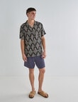 Gasoline Paisley Short Sleeve Shirt, Black product photo View 03 S