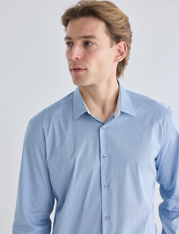 L+L Honeycomb Long Sleeve Shirt, Blue product photo