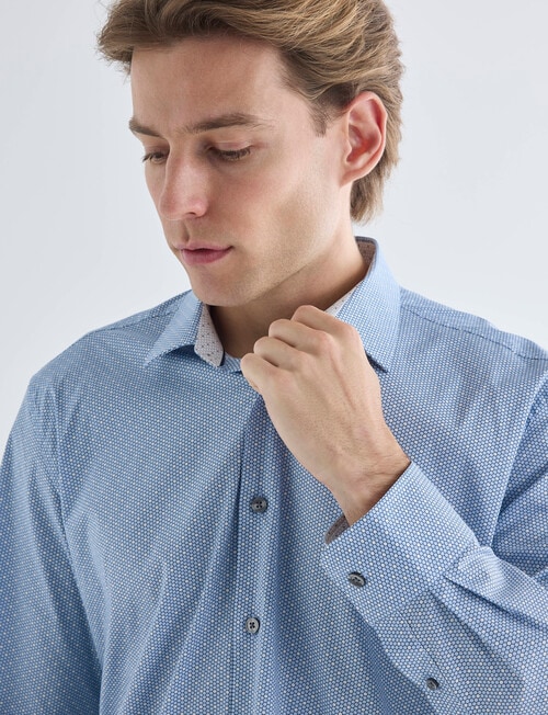 L+L Honeycomb Long Sleeve Shirt, Blue product photo View 05 L