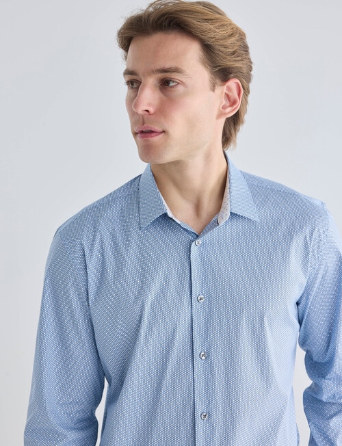 L+L Honeycomb Long Sleeve Shirt, Blue product photo