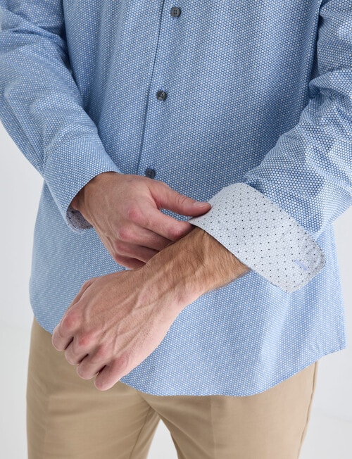 L+L Honeycomb Long Sleeve Shirt, Blue product photo View 07 L