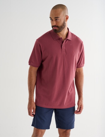 Gasoline Club Pique Polo, Berry product photo