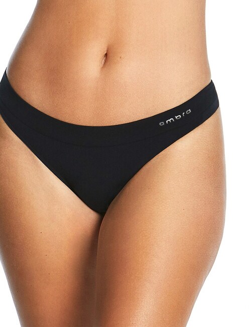 Ambra Pure Basics Bikini Brief, 2-Pack, Black product photo View 05 L