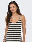 ONLY Evara Sleeveless Stripe Dress, Black & Cloud Dancer product photo View 03 S
