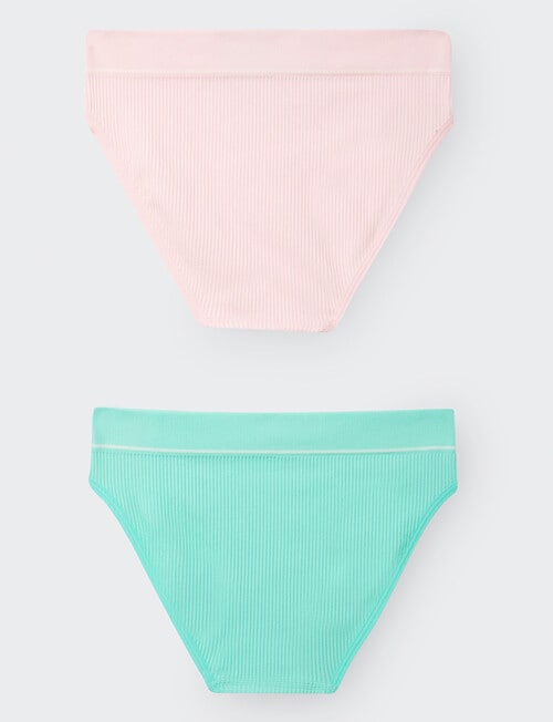 Bonds Retro Rib Bikini Brief 2-Pack, Aqua & Pink product photo View 02 L