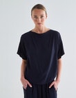 Jigsaw Akho Cowl Top, Navy product photo View 06 S