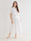 Whistle Short Sleeve Broderie Hem Shirt, White product photo View 13 S