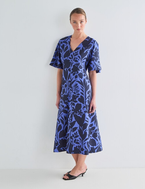Jigsaw Mbali Trapeze Dress, Blue Print product photo
