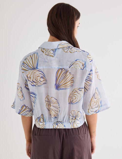 Mineral Cooper Crop Ramie Blouse, Shell Print product photo View 02 L