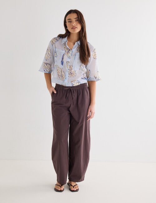 Mineral Cooper Crop Ramie Blouse, Shell Print product photo View 03 L