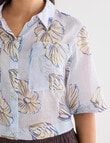 Mineral Cooper Crop Ramie Blouse, Shell Print product photo View 04 S