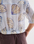 Mineral Cooper Crop Ramie Blouse, Shell Print product photo View 05 S