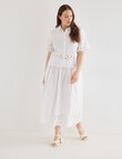 Whistle Broderie Hem Midi Skirt, White product photo View 12 S