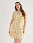 Whistle Ditsy Floral V-Neck Dress, Buttercream product photo View 12 S