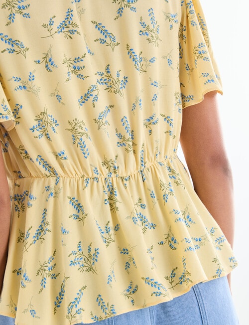Whistle Ditsy Floral Tie Front Top, Buttercream product photo View 06 L