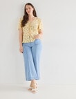 Whistle Ditsy Floral Tie Front Top, Buttercream product photo View 13 S