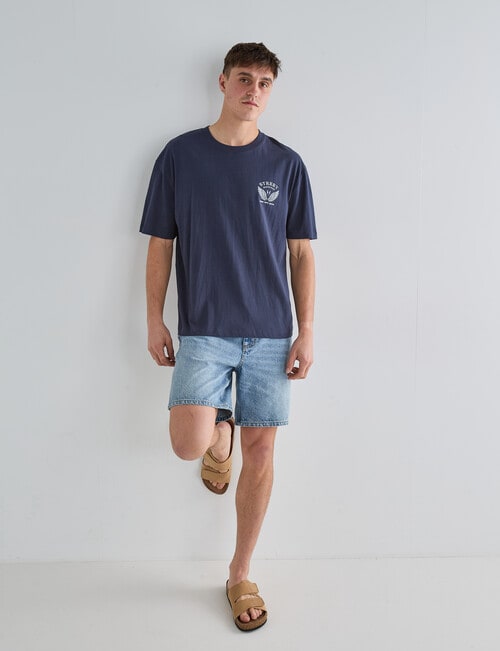 Gasoline Printed Motor Tee, Navy product photo