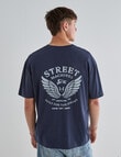 Gasoline Printed Motor Tee, Navy product photo View 02 S