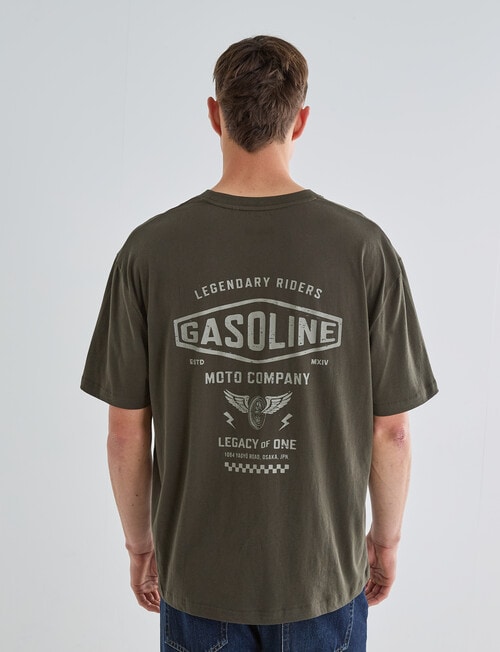 Gasoline Printed Motor Tee, Khaki product photo View 02 L