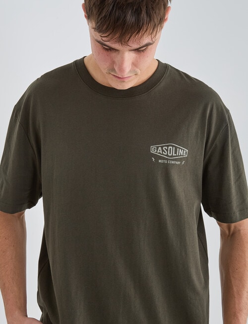 Gasoline Printed Motor Tee, Khaki product photo View 04 L