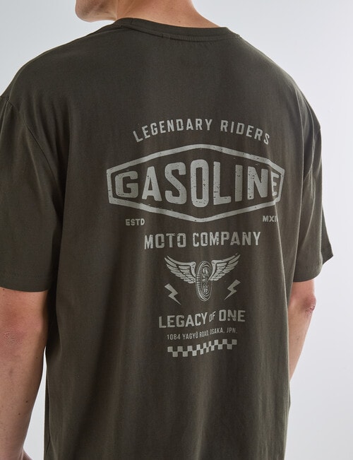 Gasoline Printed Motor Tee, Khaki product photo View 05 L