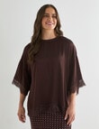 Whistle Lace Satin Tee, Chocolate product photo