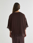 Whistle Lace Satin Tee, Chocolate product photo View 02 S