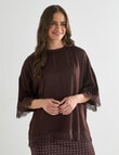 Whistle Lace Satin Tee, Chocolate product photo View 04 S