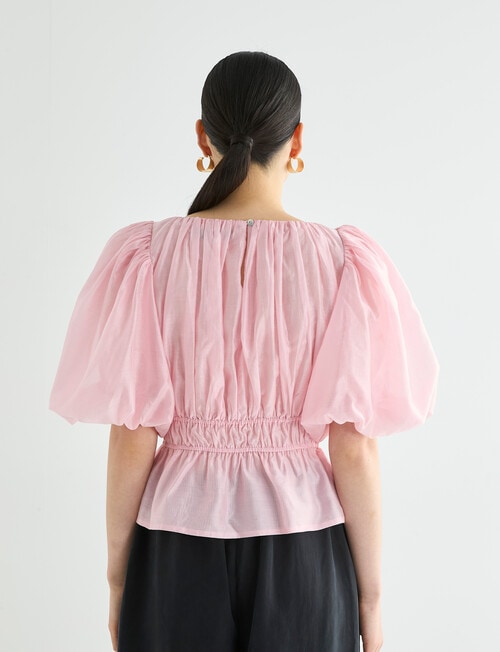 State of play Sorcha Puff Sleeve Top, Barely Pink product photo View 02 L