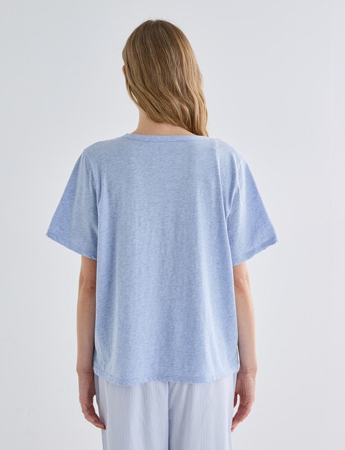 Zest Sleep Daisy Boxy Tee, Pale Blue Marle product photo View 02 L