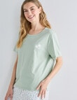 Zest Sleep Flower Boxy Tee, Pistachio product photo