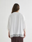 Whistle Lace Satin Tee, Ivory product photo View 02 S
